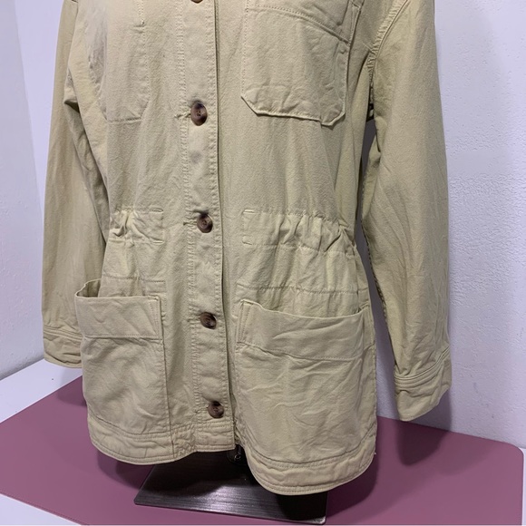 Everlane The Cinchable Chore Jacket Tan/Yellow Women’s Size Medium Pocket Canvas - Picture 2 of 15